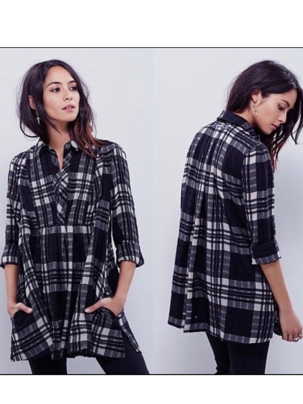 Free People Plaid Tunic